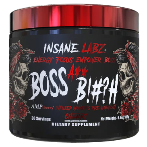 Insane Labz Boss A** B!#?h Women's Pre Workout Cherry 6.6 oz 30 Servings