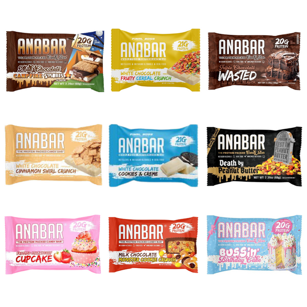 Anabar Protein Bar, Whole Food Performance Bar, Amazing Tasting Protein Bar, Real Food, No Fillers, 20 Grams of Protein (9 Bars, Variety Pack)