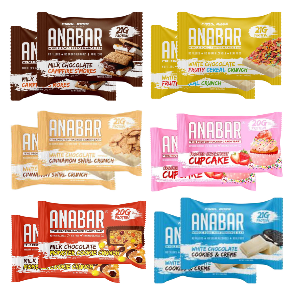 Anabar Protein Bar, Whole Food Performance Bar, Amazing Tasting Protein Bar, Real Food, No Fillers, 20 Grams of Protein (12 Bars, Variety Pack)