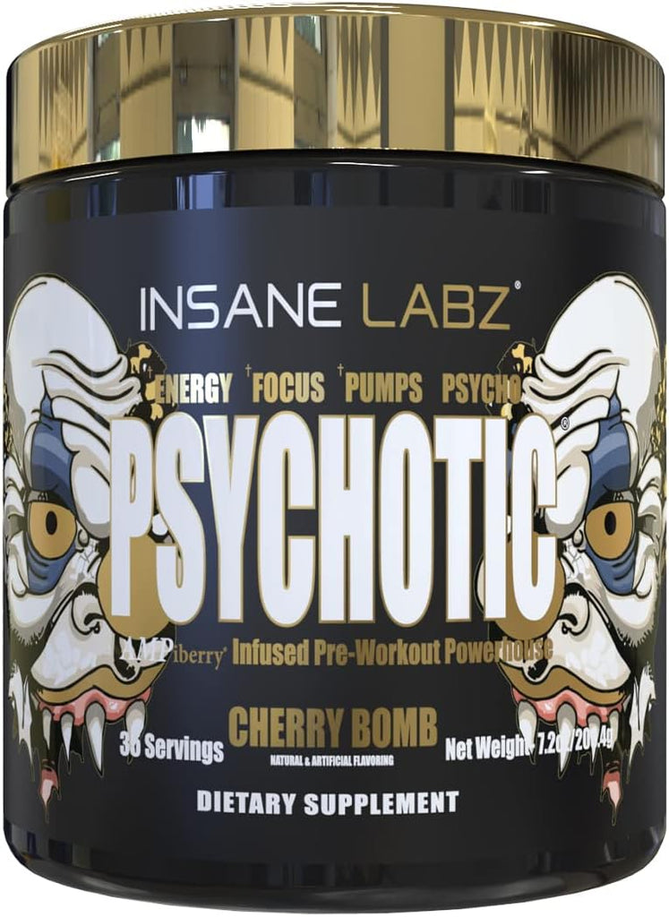 Insane Labz Psychotic Gold Pre-Workout Energy 35 servings - Cherry Bomb