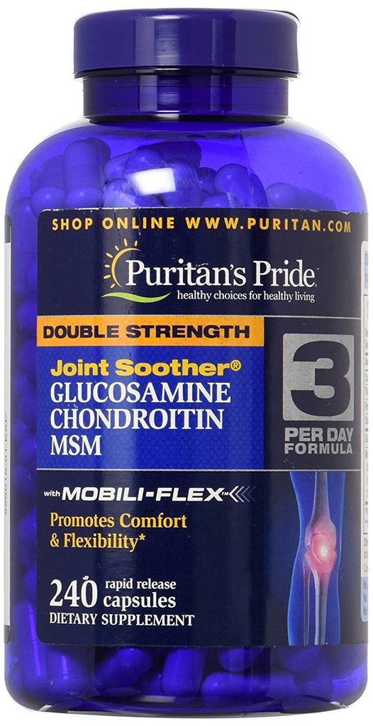 Puritans Pride double strength glucosamine, chondroitin and msm joint soother, 240 count