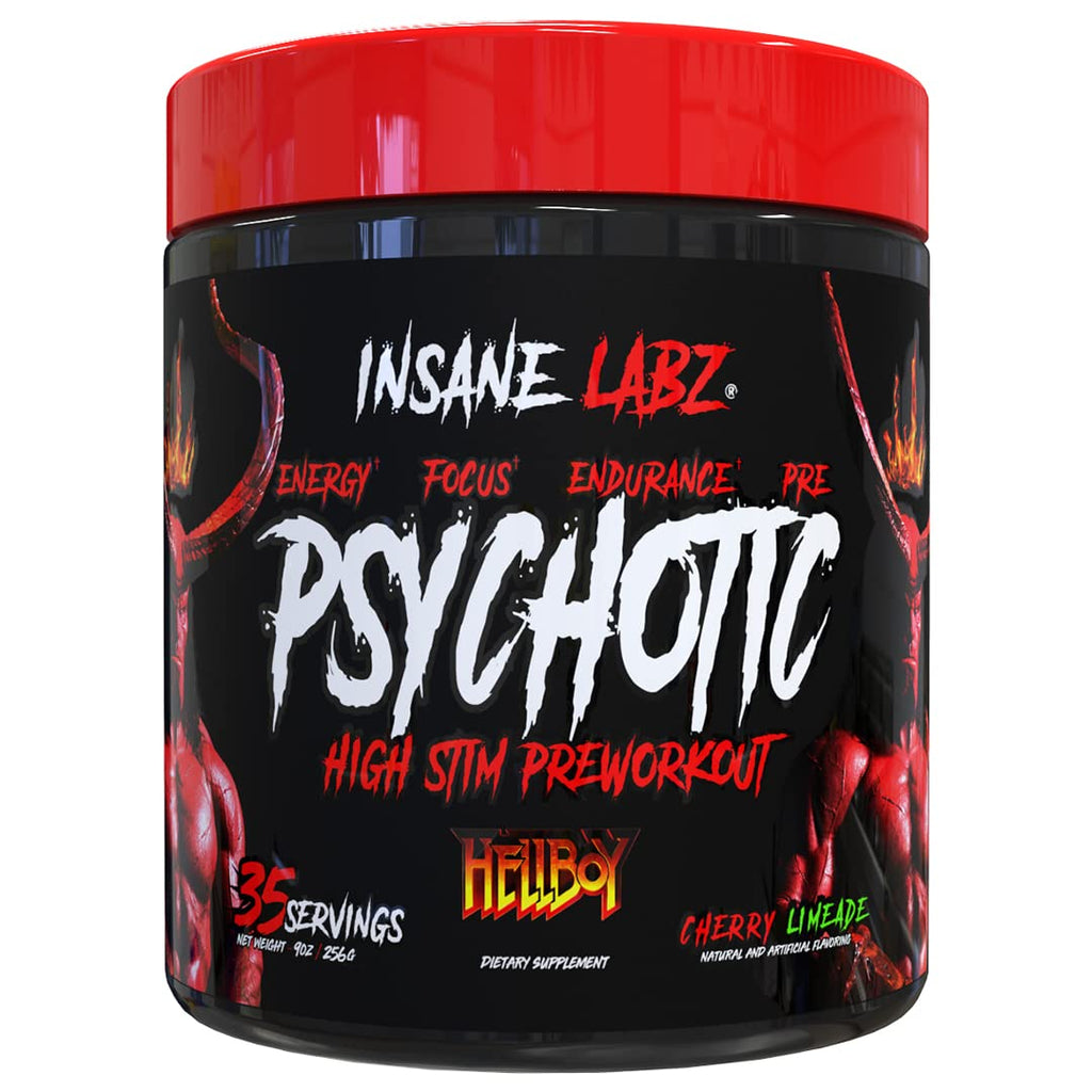 Insane Labz Psychotic Hellboy Edition Pre Workout Cherry Limeade 35 servings