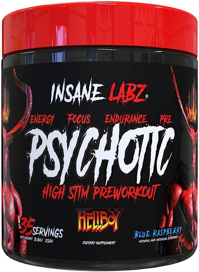 Insane Labz Psychotic Hellboy Edition Pre Workout Blue Raspberry 35 srvgs