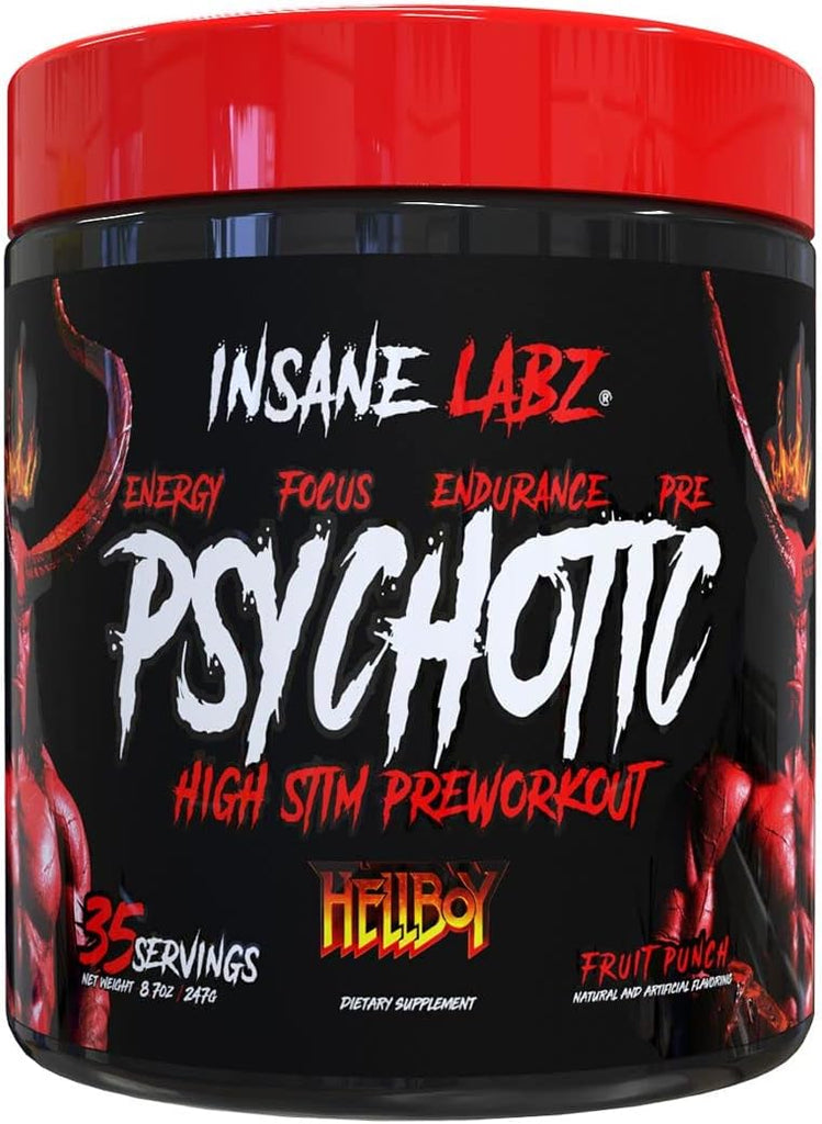 Insane Labz Psychotic Hellboy 35 Servings Pre Energy NO Booster, Fruit Punch