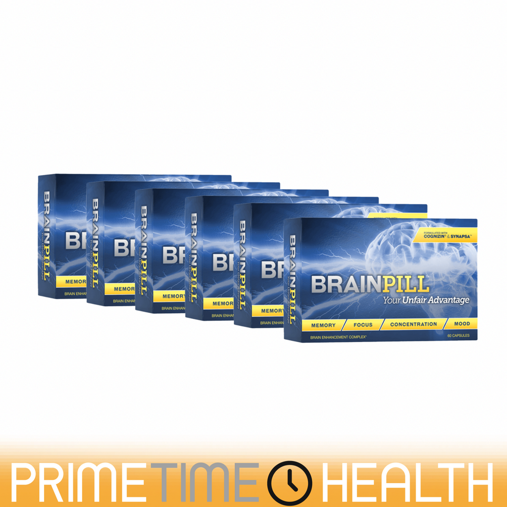 Blue Box Front BrainPill Your Unfair Advantage Memory Focus Concentration Mood Brain Enhancement Complex With Cognizin and Synapsa  Edit alt text