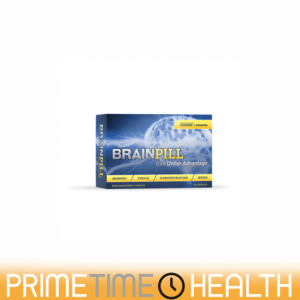 Blue Box Front BrainPill Your Unfair Advantage Memory Focus Concentration Mood Brain Enhancement Complex With Cognizin and Synapsa