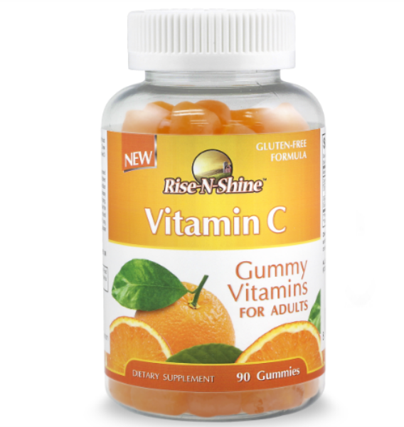 Rise-N-Shine 250mg Vitamin C Gummies For Adults Non GMO Gluten Free Pectin Based