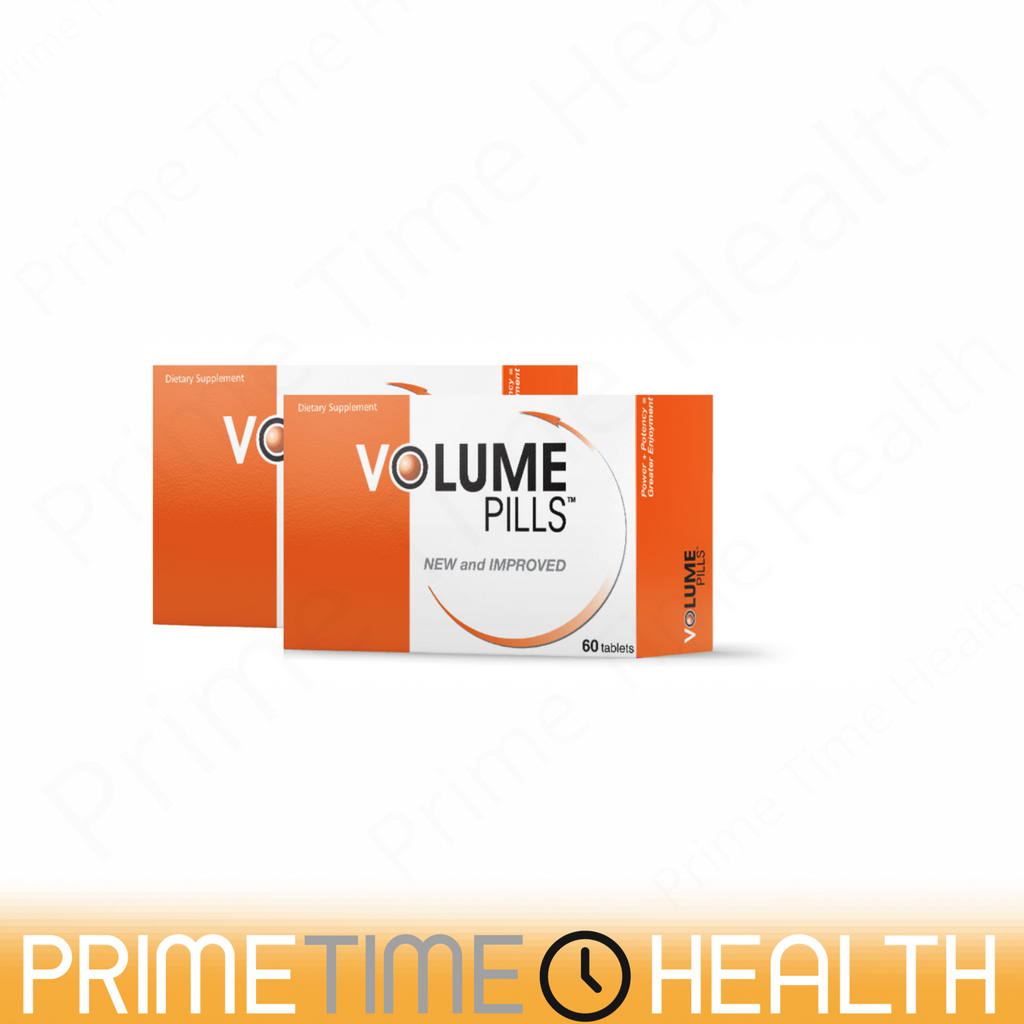Orange and White Color Box Front Side Volume Pills Dietary Supplement New and Improved 60 Tablets Two Month Supply