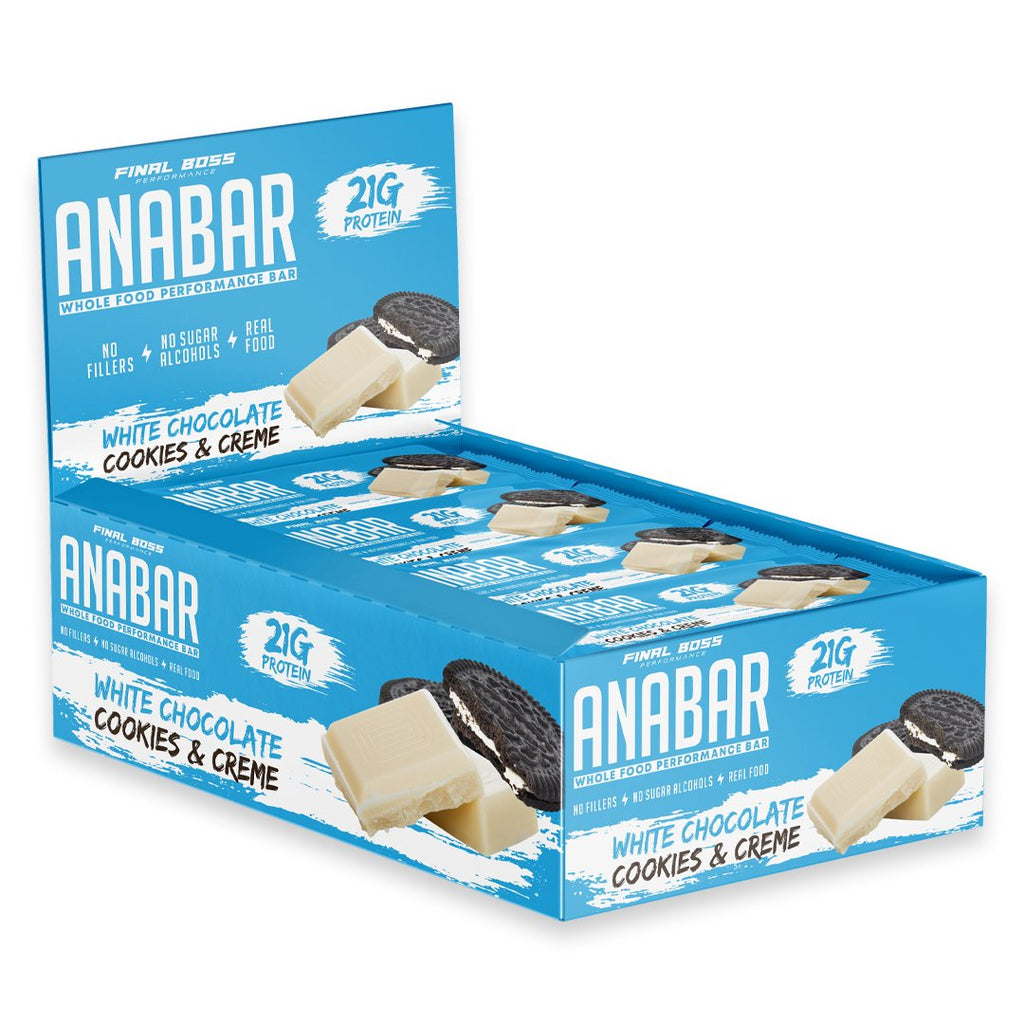 Anabar Cookies and Cream 12 Protein Bars Final Boss Performance 21 Grams