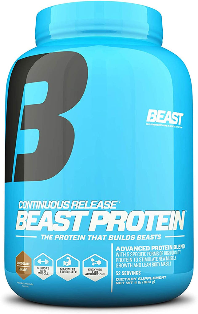 Beast Sports Nutrition Chocolate Protein 25 Grams Per Serving, 4lbs- 52 Servings