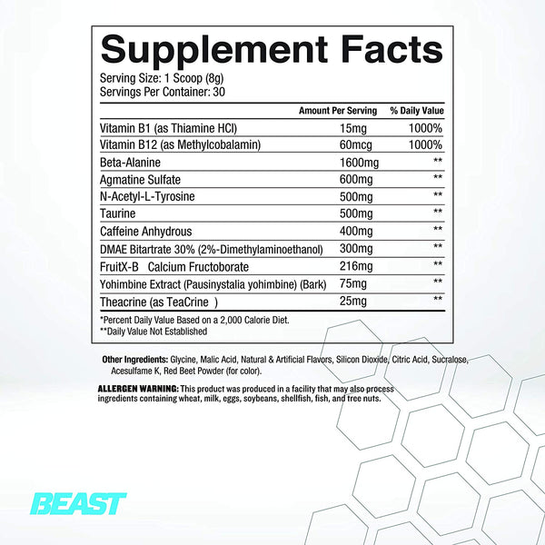 Beast Sports Nutrition-Beast Mode Black-Pre-workout-Beast Punch flavor ...