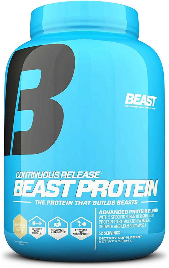 Beast Sports Nutrition Vanilla Protein 25 Grams Per Serving, 4lbs- 52 Servings