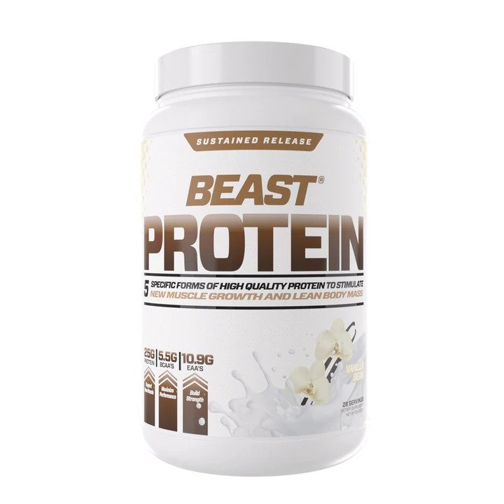 Beast Sports Nutrition Vanilla Protein 25 Grams Per Serving, 2lbs- 28 Servings