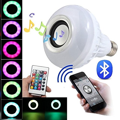 BFF Products Bluetooth Speaker Light Bulb Smart LED RGB Color Changing + Remote