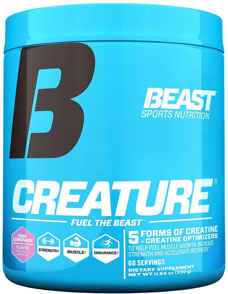 Beast Sports Creature Creatine Powder, Pink Lemonade 60 Servings