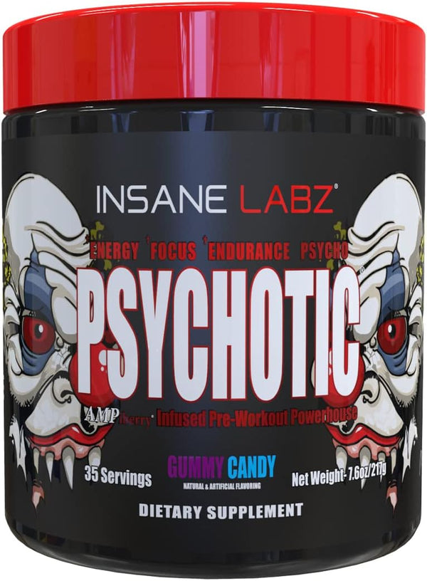 Insane Labz Psychotic - Pre Workout Powder - 35 Servings - Gummy Candy