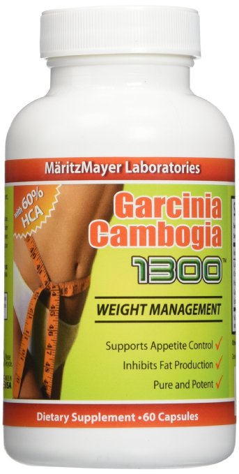 Garcinia 1300 MaritzMayer Laboratories Garcinia Cambogia 60% HCA 60 Capsules
