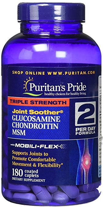 Puritan's Pride Triple Strength Glucosamine Chondroitin and MSM Joint 180 Caplet