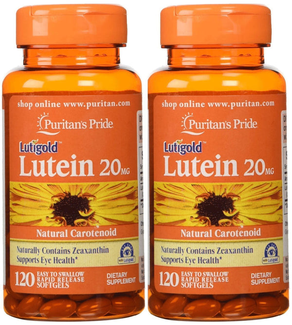 Lutein 20 Mg with Zeaxanthin 2-pack Puritan's Pride 120 Softgels (240 Total)