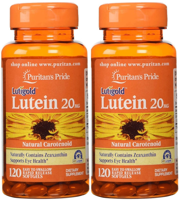 Lutein 20 Mg with Zeaxanthin 2-pack Puritan's Pride 120 Softgels (240 Total)