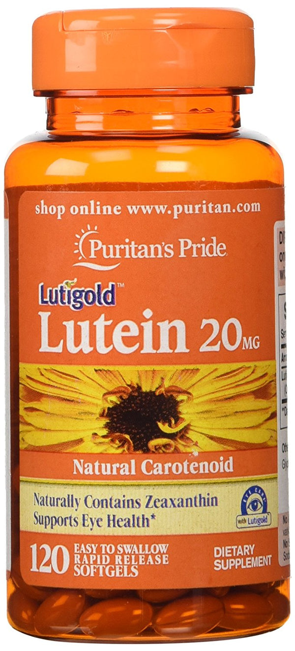 Lutein 20 mg with Zeaxanthin Puritan's Pride Natural Carotenoid 120 Softgels