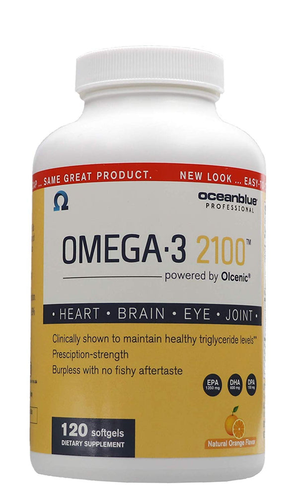 Ocean Blue Professional Omega-3 2100 with Olcenic Softgels, 120 Count