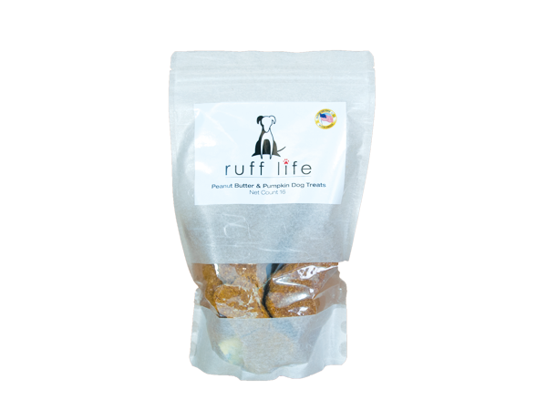 Ruff Life Peanut Butter and Pumpkin Dog Treats Large 16 Bones All Natural