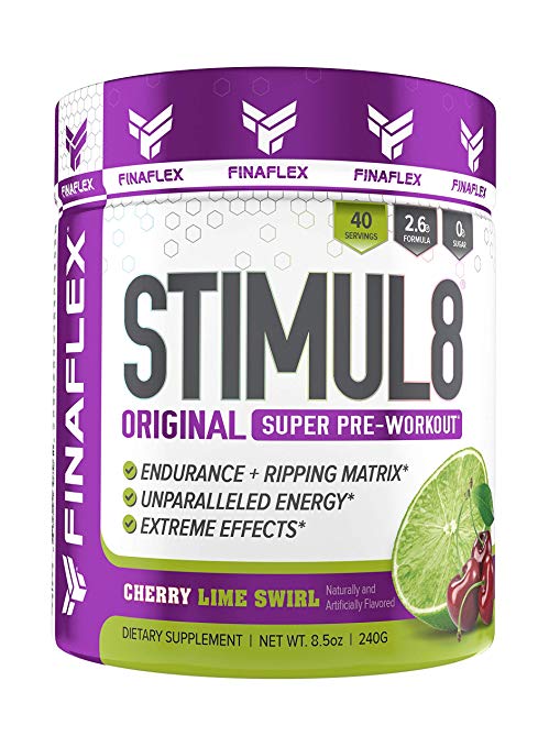 STIMUL8 by Finaflex Original Super Pre Workout Powder 40 Servings Cherry Lime