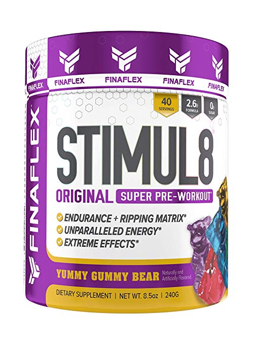 STIMUL8 by Finaflex Original Super Pre Workout Powder 40 Servings Gummy Bear