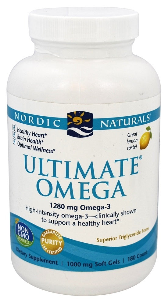 Ultimate Omega 1000 mg Nordic Naturals Support for a Healthy Heart 180 Soft Gels