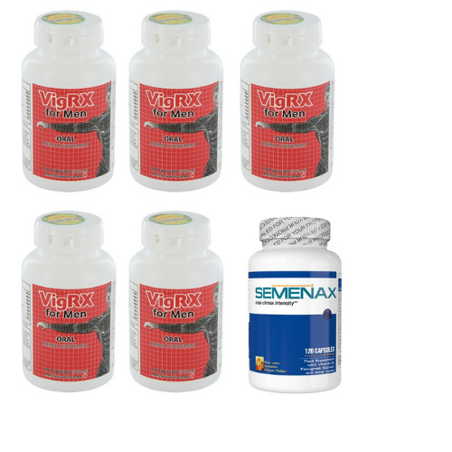 VigRX 5 Bottles Male Enhancement Pills BIG Penis Enlargement + FREE Semanax